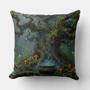 Watchers in Witch Wood Cat Cauldron Cushion