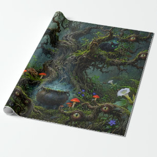 Watchers in Witch Wood Cat Cauldron Wrapping Paper