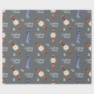 Watches and ties by Natasha Us Wrapping Paper