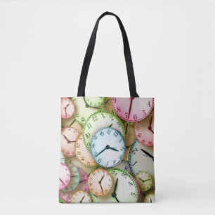 Watches Clocks Office Work School Club Shop Tote Bag