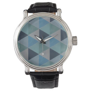 Watches - Shades of Blue Geometric Triangles