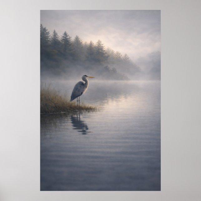 Watchful Heron | Blue Heron | Poster (Front)