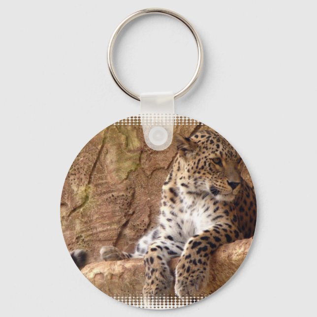 Watchful Leopard Keychain (Front)