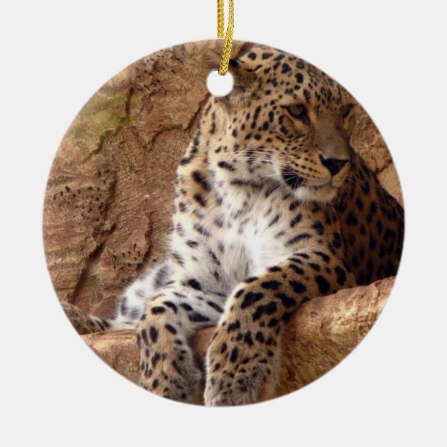Watchful Leopard Ornament (Front)