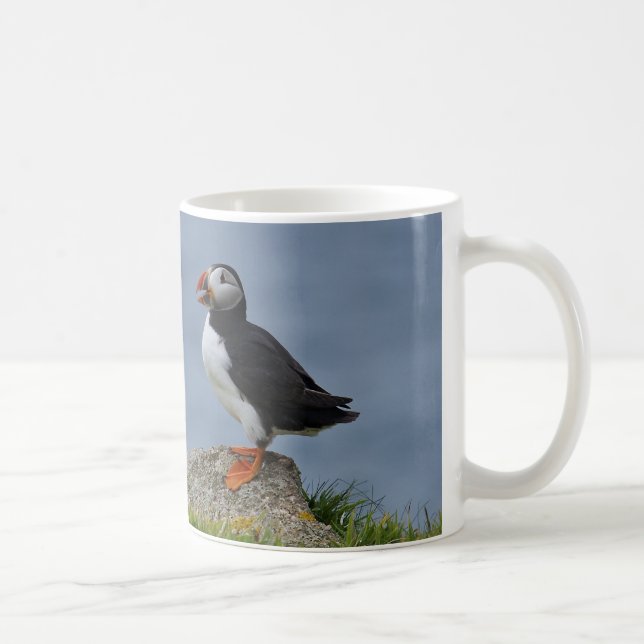 Watchful Puffin Coffee Mug (Right)