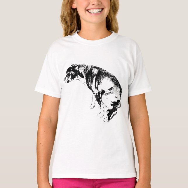 Watchful Pup in Fall Light T-Shirt (Front)