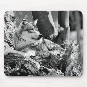 watchful wolf mouse pad