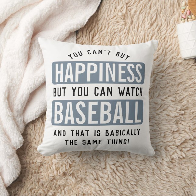 Watching Baseball is Happiness Funny Baseball Cushion (Blanket)