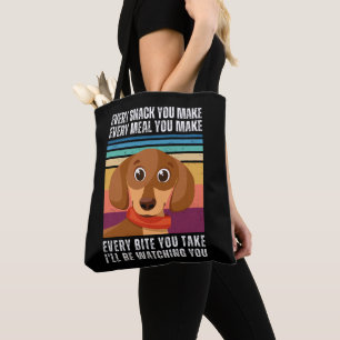 Watching Dachshund Tote Bag