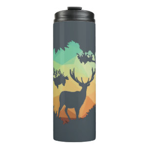 Watching Deer Silhouette in Nature Thermal Tumbler