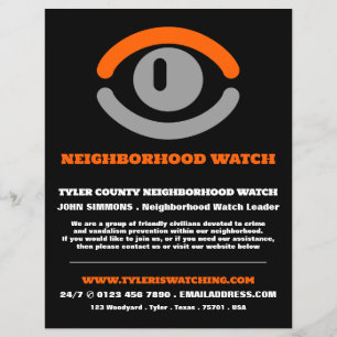 Watching Eye, Neighbourhood Community Watch Advert Flyer