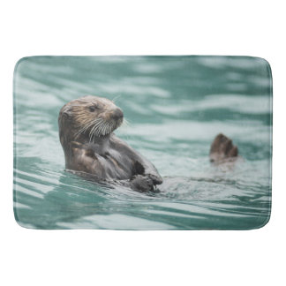 Watching Sea Otter Bath Mat