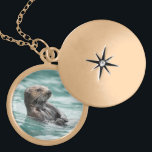 Watching Sea Otter Gold Plated Necklace<br><div class="desc">A sea otter keeps a sharp eye out for danger in Alaska's Prince William Sound. By Ted Raynor</div>