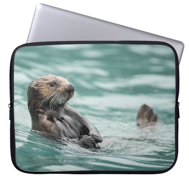 Watching Sea Otter Laptop Sleeve (Front)