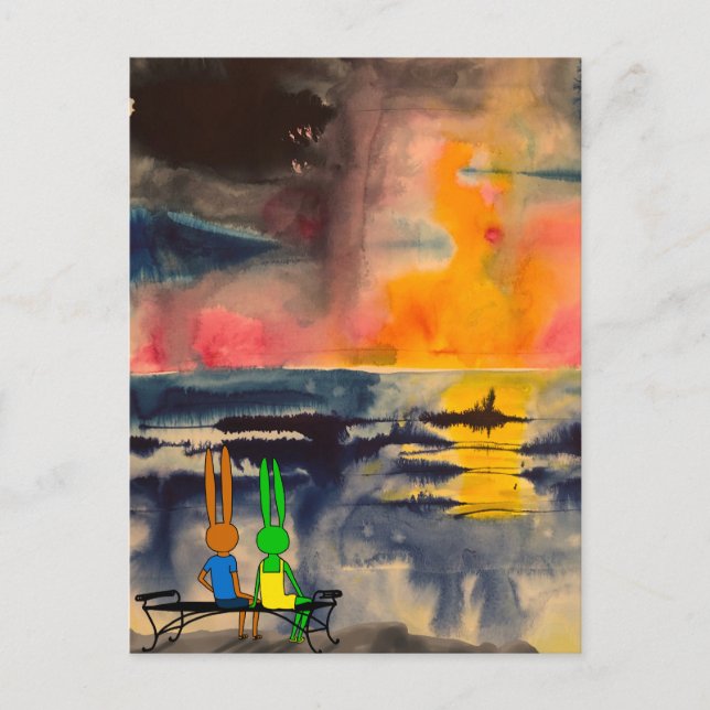 watching sunset postcard (Front)