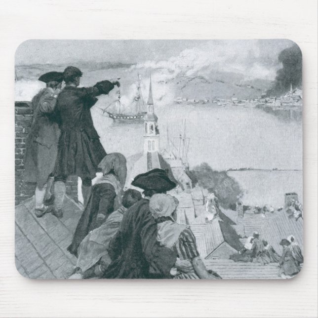 Watching the Fight at Bunker Hill illustration Mouse Pad (Front)