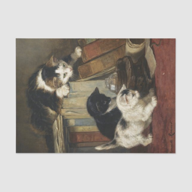 Watching the Prey by Henriette Ronner-Knip Tissue Paper (Front)