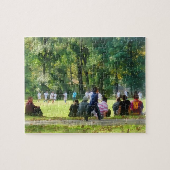 Watching the Soccer Game Jigsaw Puzzle (Horizontal)