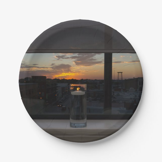Watching The Sunset Paper Plate (Front)