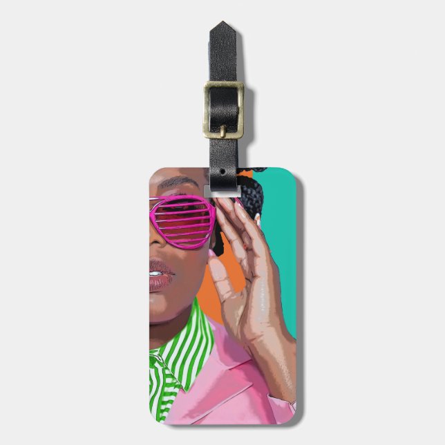 Watching U. Watching Me. Luggage Tag. Tag (Front Vertical)