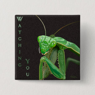 Watching You - Green Version 15 Cm Square Badge