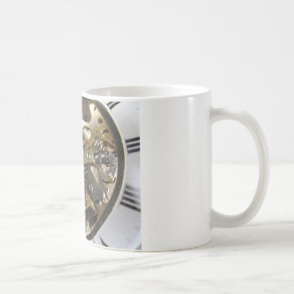 Watchmaker clock working coffee mug