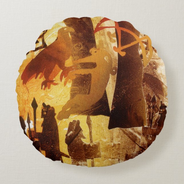 Watchstone and Symbols Round Cushion (Front)