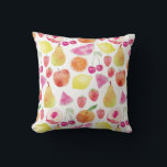 Watecolor Fruit Art Cushion<br><div class="desc">Watercolor fruit pattern. Fresh,  colourful and pretty design for foodies. Perfect for summer..</div>
