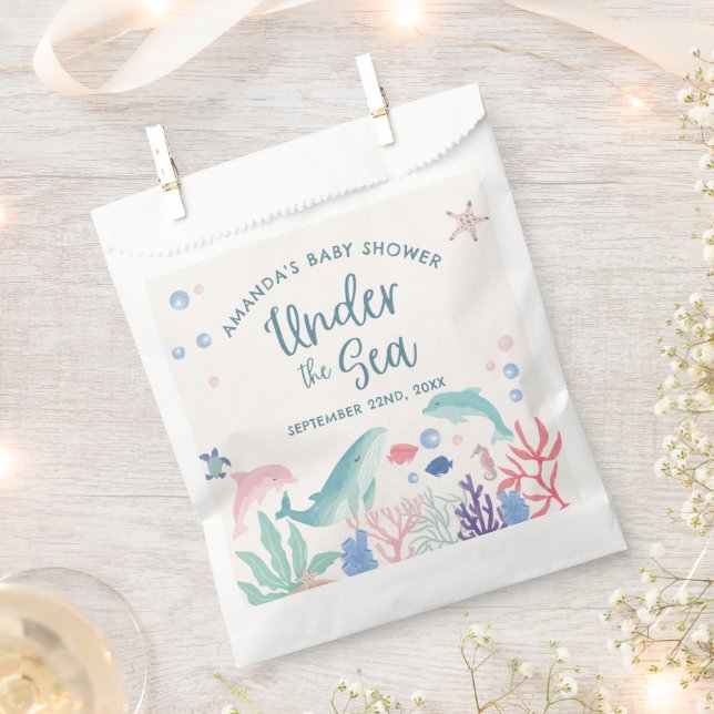 Watecolor Ocean Under the Sea Baby Shower Favour Bags (Clipped)