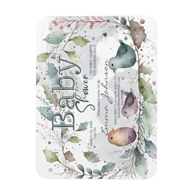 Watecolour Nature Baby Shower Magnet (Vertical)