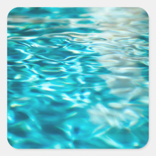 Water Abstract Blue Green Turquoise Aqua Sea Square Sticker