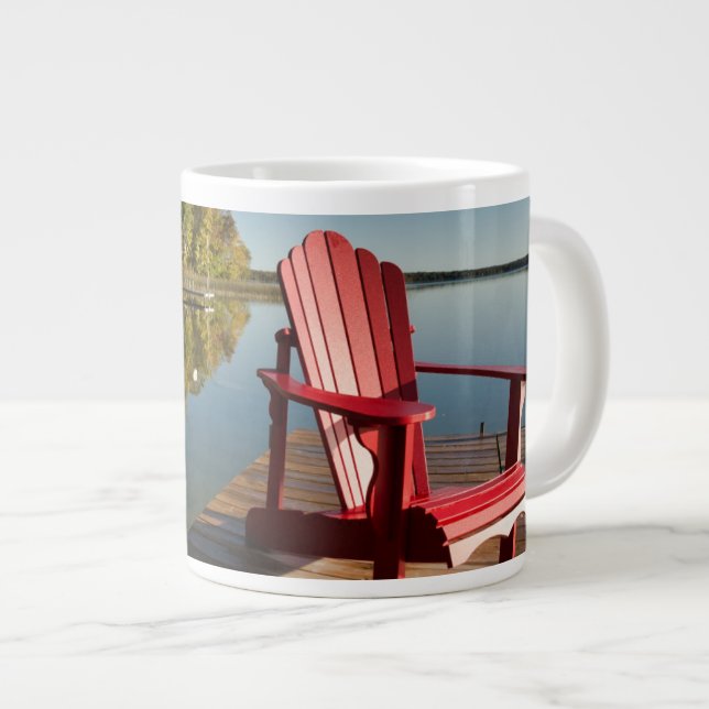 Water | Adirondack Chair at the Lake Large Coffee Mug (Front Right)