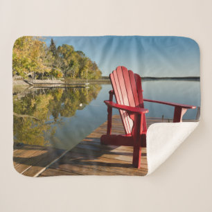 Water Adirondack Chair at the Lake Sherpa Blanket