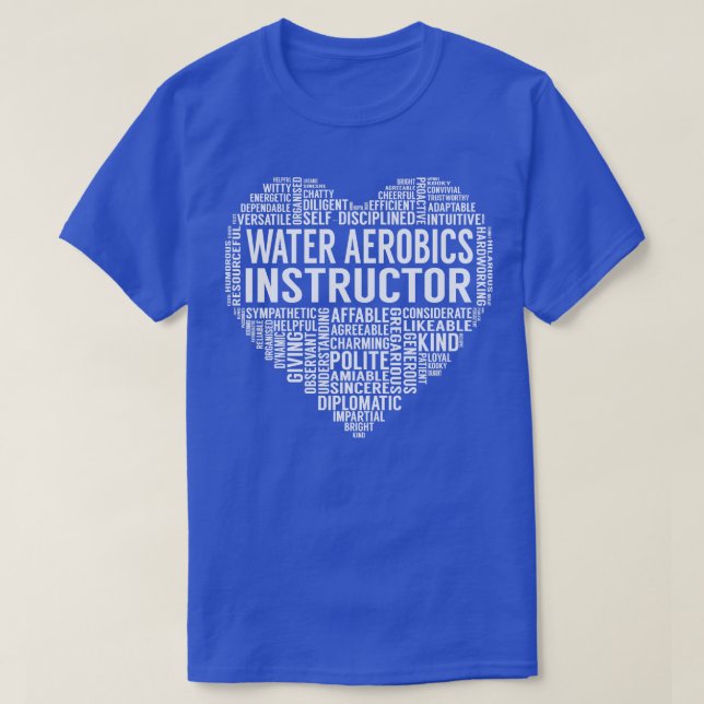 Water Aerobics Instructor Heart T-Shirt (Design Front)