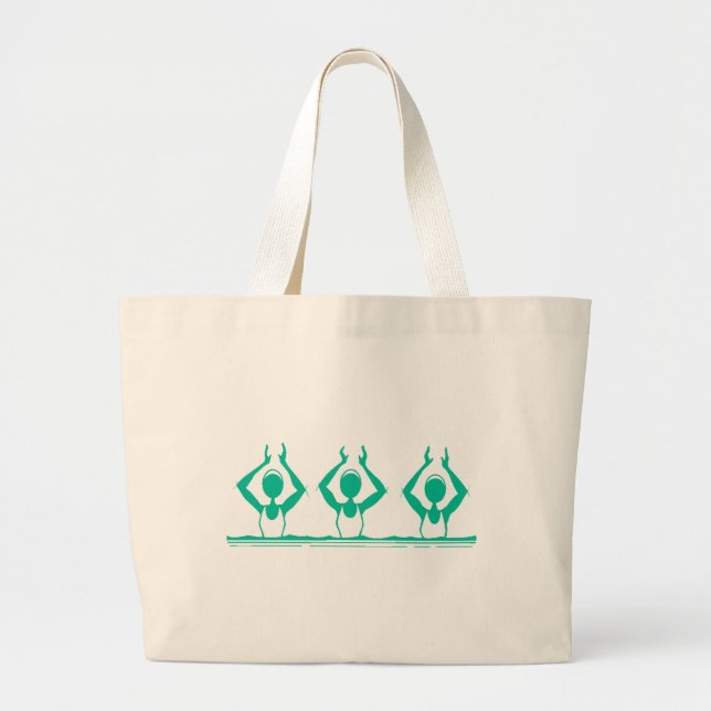 Water Aerobics Large Tote Bag (Front)