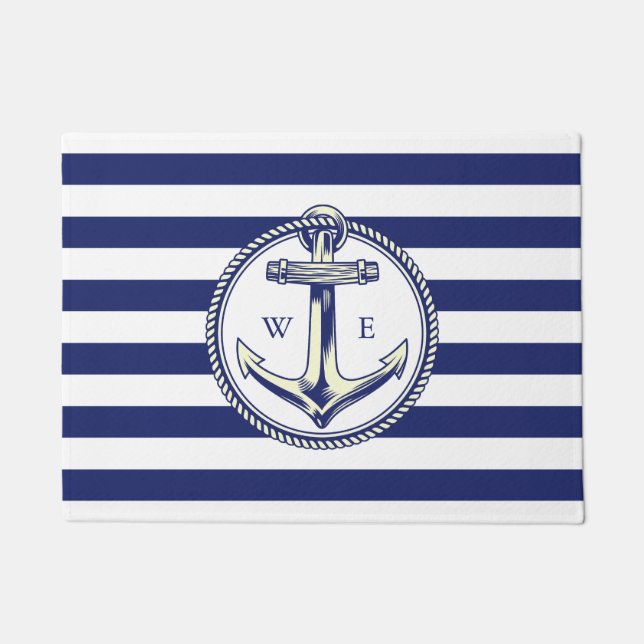 Water anchor Marine Blue Radius Doormat (Front)