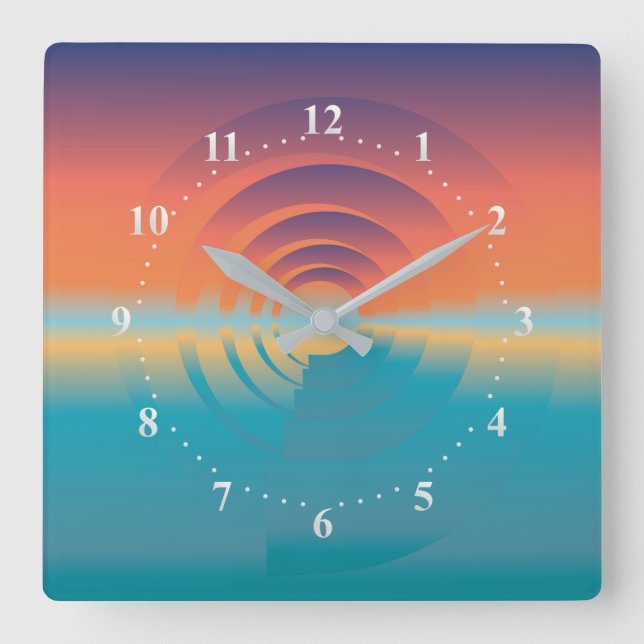 water and horizon square wall clock (Front)