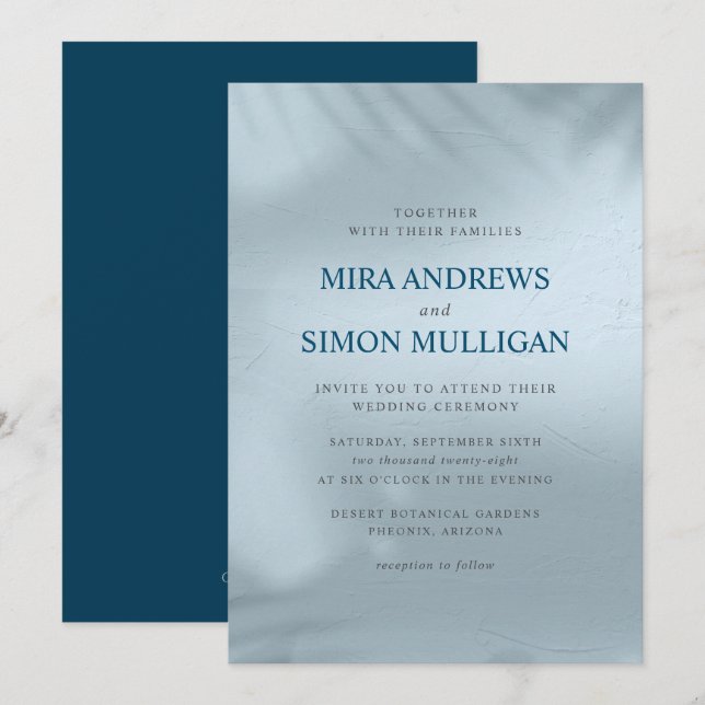 Water and Ice Elemental Wedding Invitation (Front/Back)