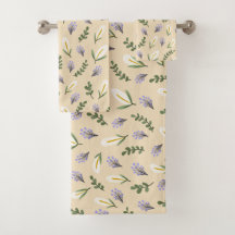Water and lavender flower bath towel