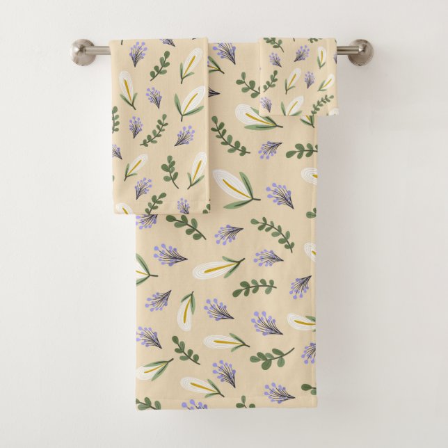 Water and lavender flower bath towel (Insitu)