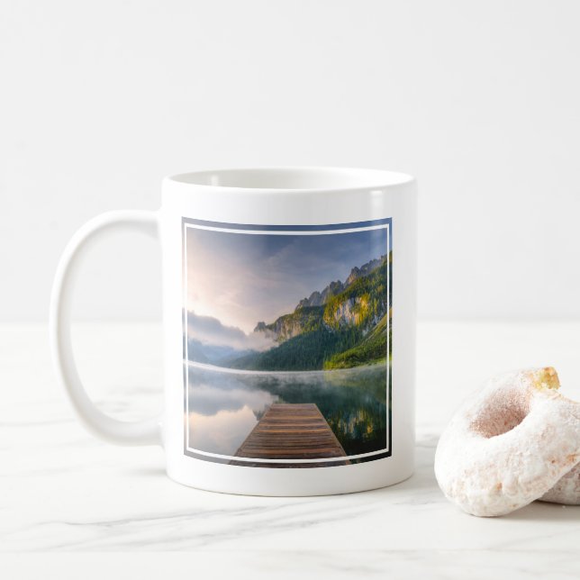 Water | Azure Alpine Lake, Austria Coffee Mug (With Donut)
