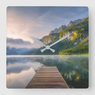 Water   Azure Alpine Lake, Austria Square Wall Clock