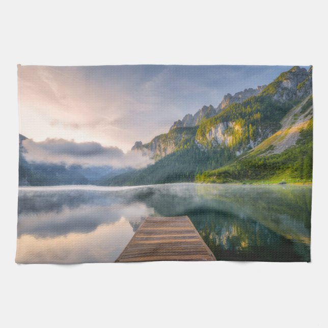 Water | Azure Alpine Lake, Austria Tea Towel (Horizontal)