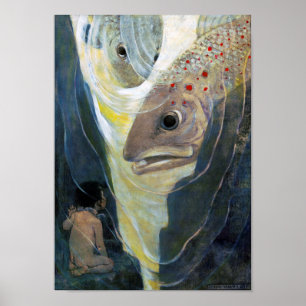 Water Baby and Fish, Jessie Willcox Smith Poster