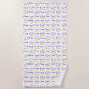 Water Baby logo beach towel