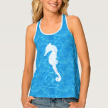 Water Baby Seahorse Wave Tank Top<br><div class="desc">Waves covering this tank style shirt with an image of a seahorse.</div>