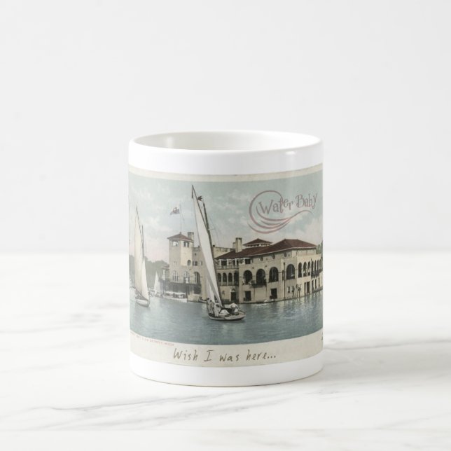 Water Baby Vintage Sailboats Coffee Mug (Center)