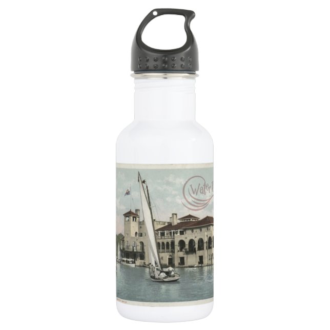 Water Baby Vintage Sailing Water Bottle (Front)