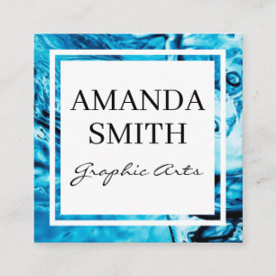 Water Background Square Business Card