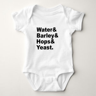 Water & Barley & Hops & Yeast Beer Ingredients Baby Bodysuit